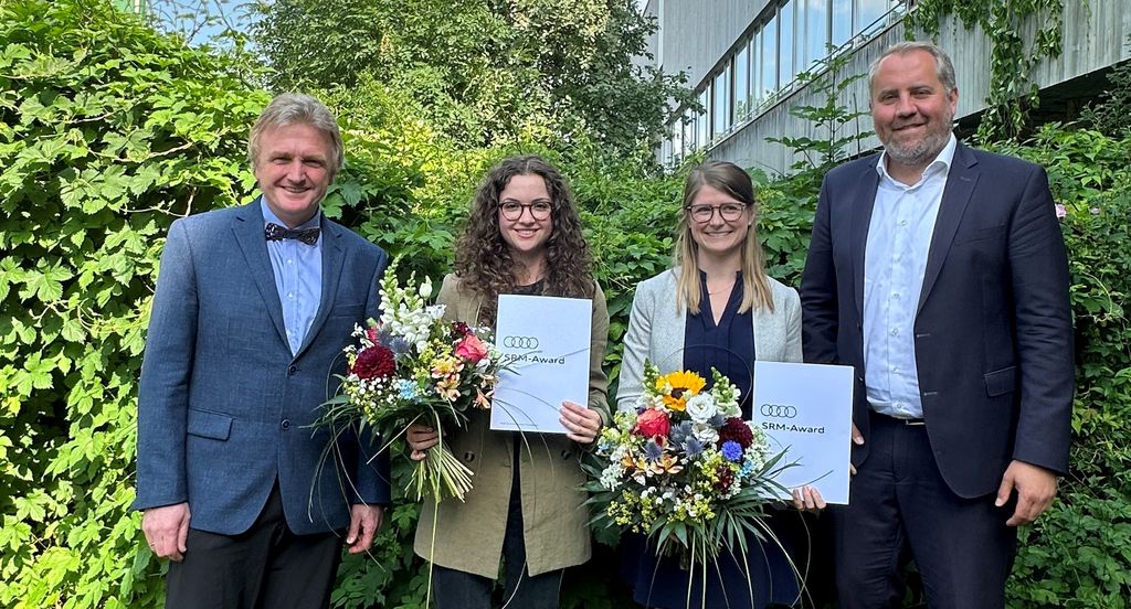 v.l.: Prof. Dr. T. Knoke, F. Kraft, A. A. Chilian-Heeb und Dr. M. Roßmann. Foto: K. Feigl, Audi SRM Award 1 web